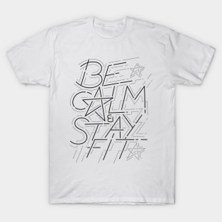 Be Calm and Stay Fit Black Gray T-Shirt